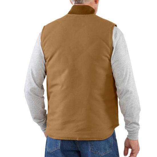 Carhartt Men's Rib Collar Insulated Vest - Relaxed Fit - Firm Duck