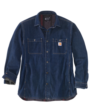 Carhartt Midweight Relaxed Fit Demin Lined Snap Front Shirt Jacket
