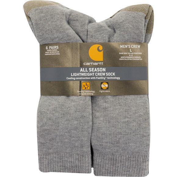 Carhartt 6pk  All Season Cushion Crew Sock