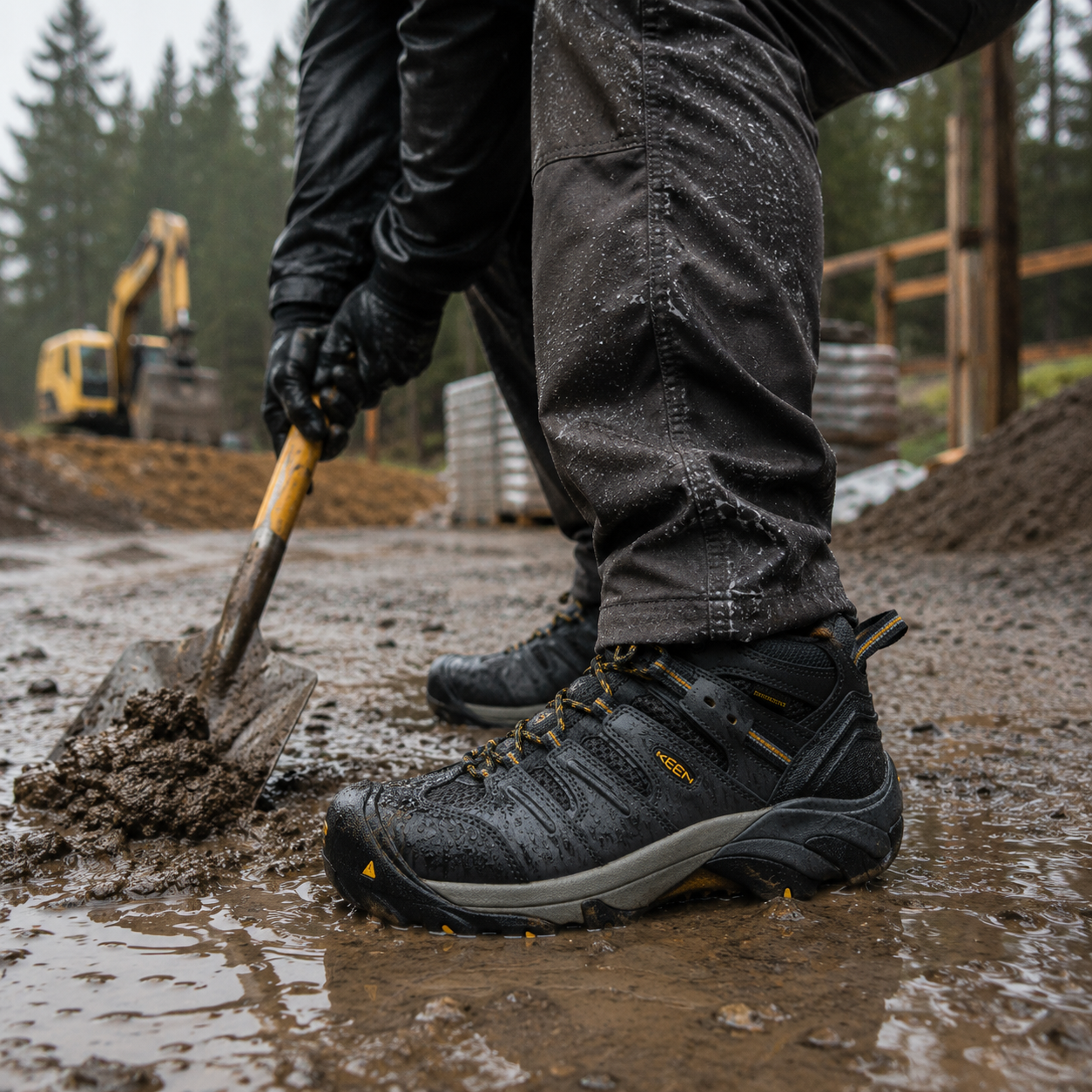 Keen Lansing Mid Steel Toe Work Boot