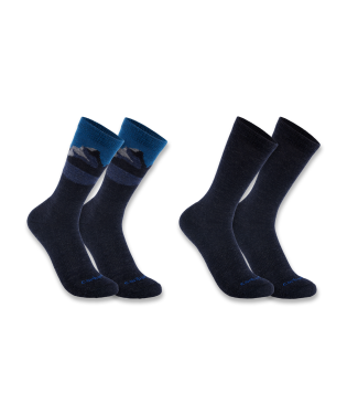 Carhartt Midweight Synthetic Wool Blend Mountain Crew Sock 2 Pack