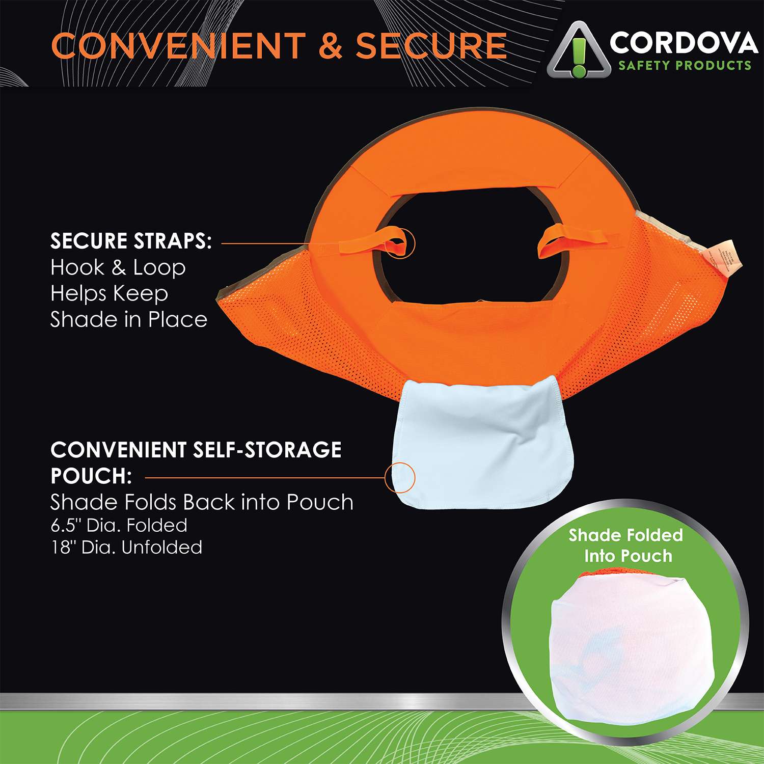 Cordova Hi-Viz Lime Foldable Neck Shade