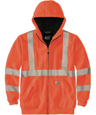 Carhartt High-Visibility Rain Defender Thermal-Lined Full Zip Class 3 Sweatshirt