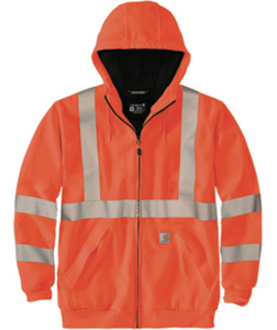 Carhartt High-Visibility Rain Defender Thermal-Lined Full Zip Class 3 Sweatshirt