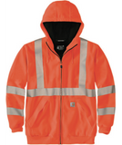 Carhartt High-Visibility Rain Defender Thermal-Lined Full Zip Class 3 Sweatshirt