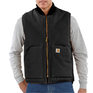 Carhartt Men's Rib Collar Insulated Vest - Relaxed Fit - Firm Duck