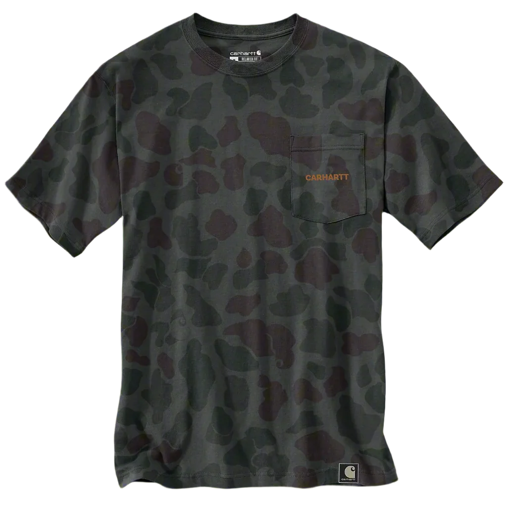 Carhartt Relaxed Fit Lightweight Short-Sleeve Pocket Camo Logo Graphic T-Shirt
