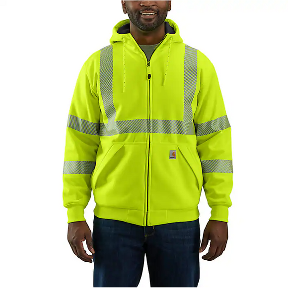 Carhartt High-Visibility Rain Defender Thermal-Lined Full Zip Class 3 Sweatshirt