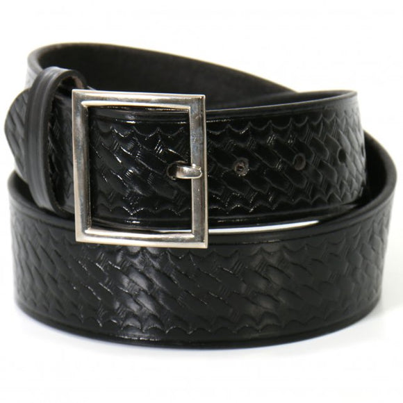 Black Leather Weave Belt