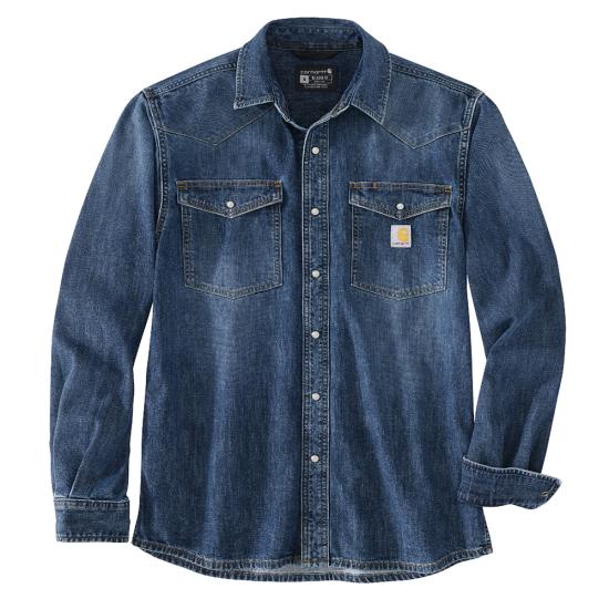 Carhartt Montana Relaxed Fit Midweight Denim Long-Sleeve Snap Front Shirt