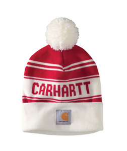 Carhartt Knit Pom-Pom Cuffed Logo Beanie